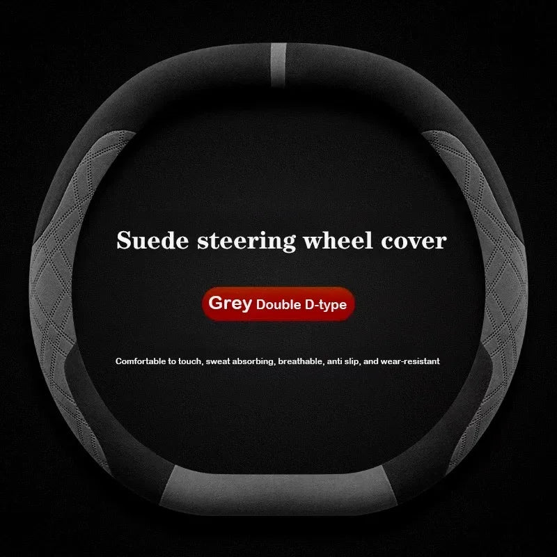 Suede Leather Steering Wheel Cover for Geely Preface Starray Cityray
