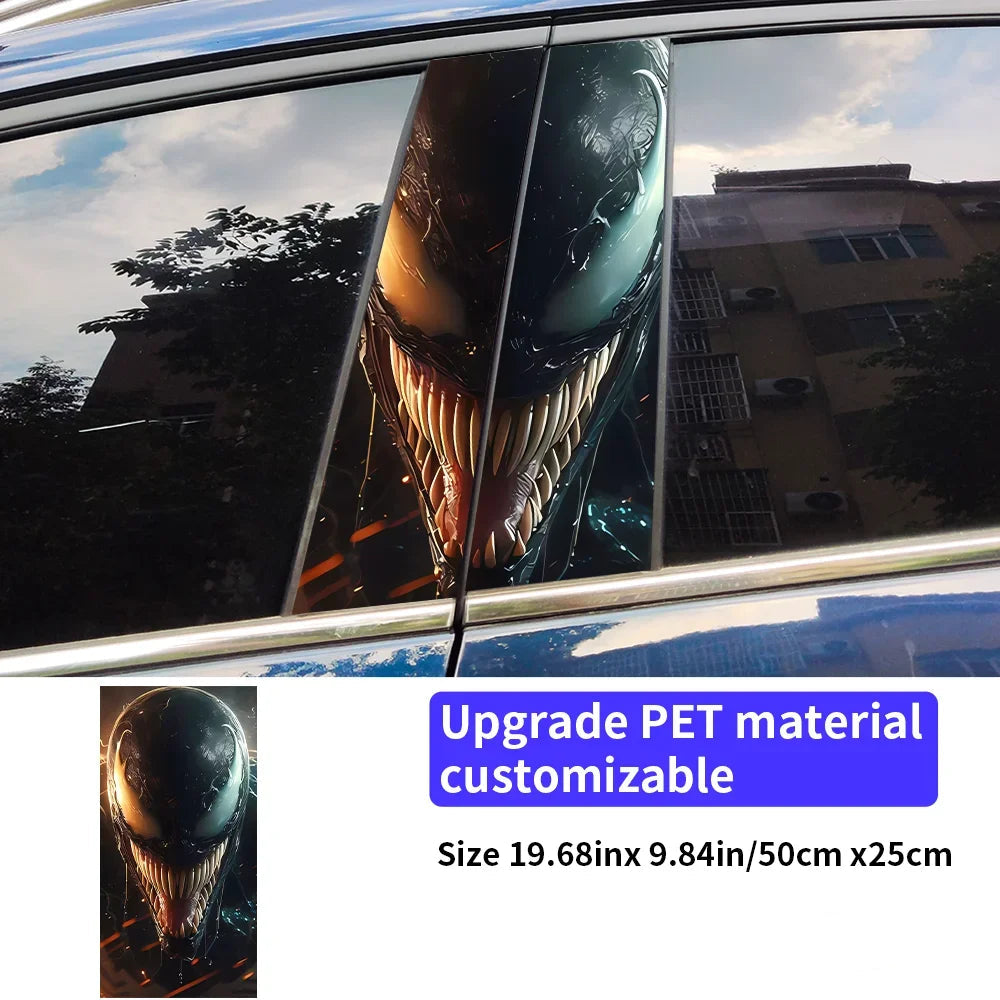 Venom Car Stickers – B-Pillar Center Column Vinyl Decals, Waterproof & Scratch-Proof - 1