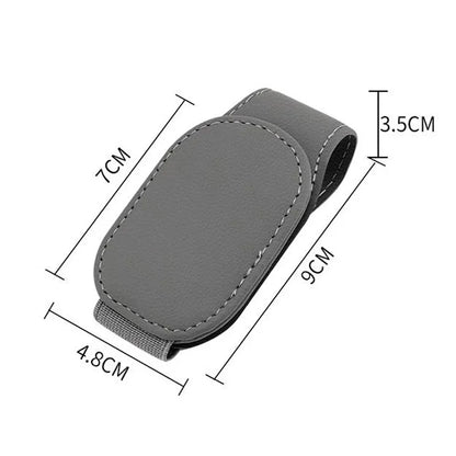 Magnetic Leather Car Visor Sunglasses Holder