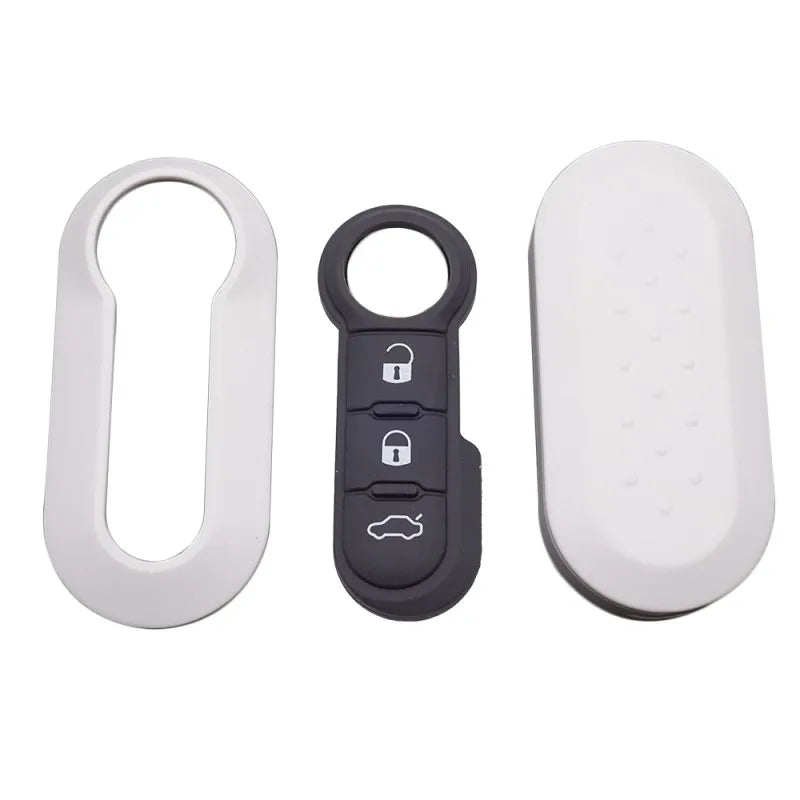 Fiat 500, Panda & Punto Remote Key Shell — 3 Button, 8 Colours - white