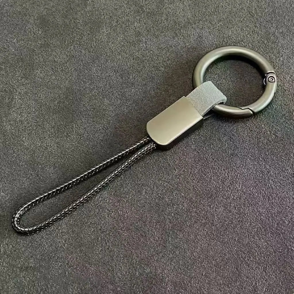 Custom Woven Rope Car Keychain - Personalized Premium Keyring
