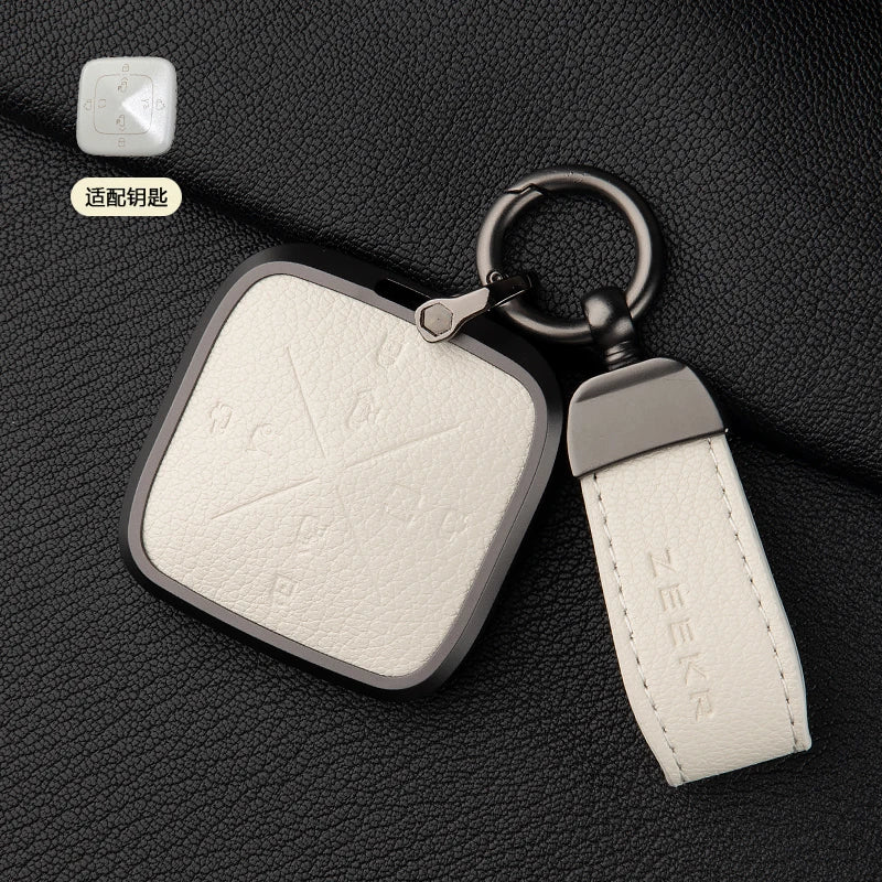Zinc Alloy Leather Key Cover for Geely ZEEKR 001 7X 009 X Car Fob