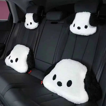 Puppy Plush Car Lumbar Pillow and Headrest Support Cushion