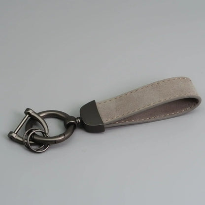 Custom Laser Engraved Suede Leather Keychain - Personalized Logo