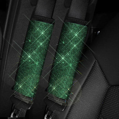 Crystal Rhinestone Seat Belt Covers 2-Pack Diamond Shoulder Pads