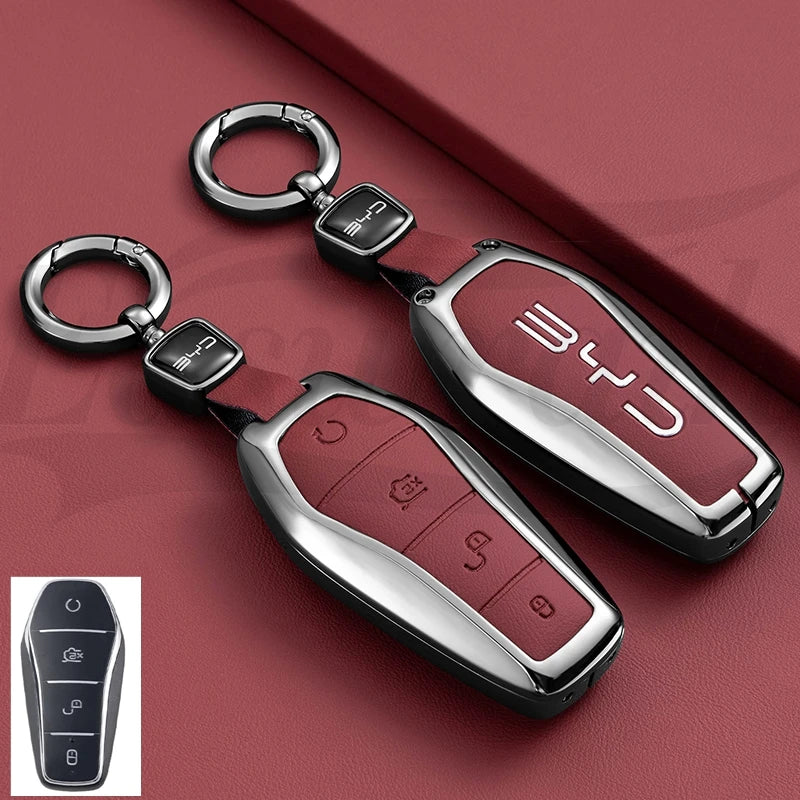 Leather Key Case Cover for BYD Song Plus Qin Han Tang Atto Dolphin