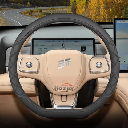 Jetour Leather Steering Wheel Cover - Round Shape / Black