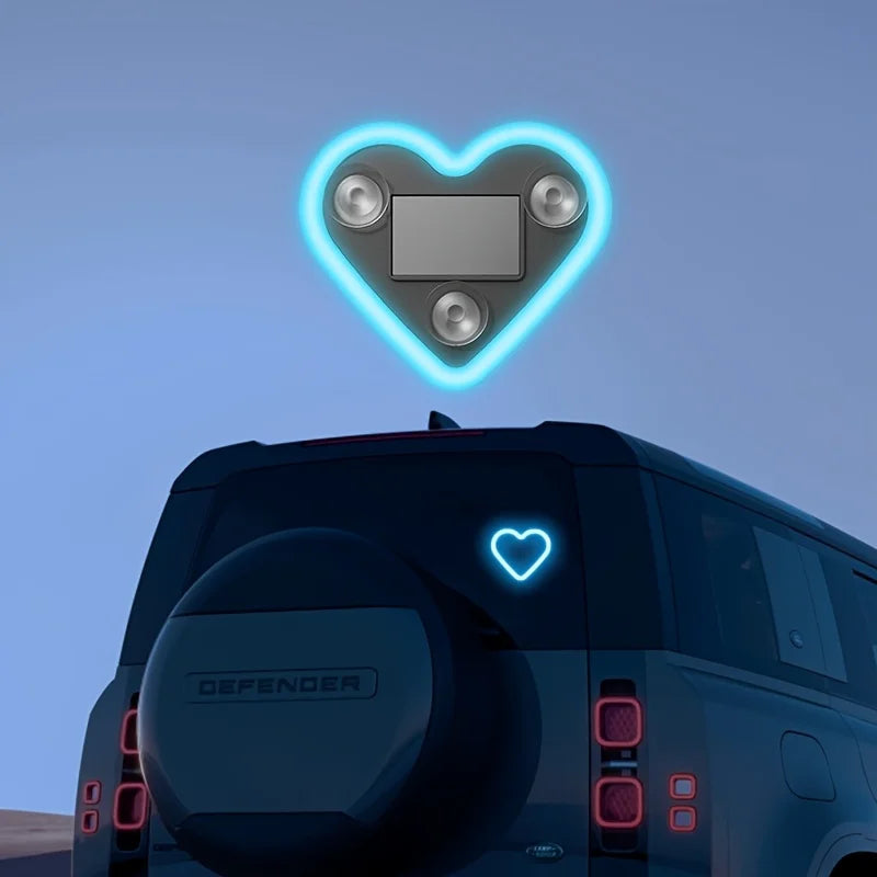 Solar LED Heart Car Window Light