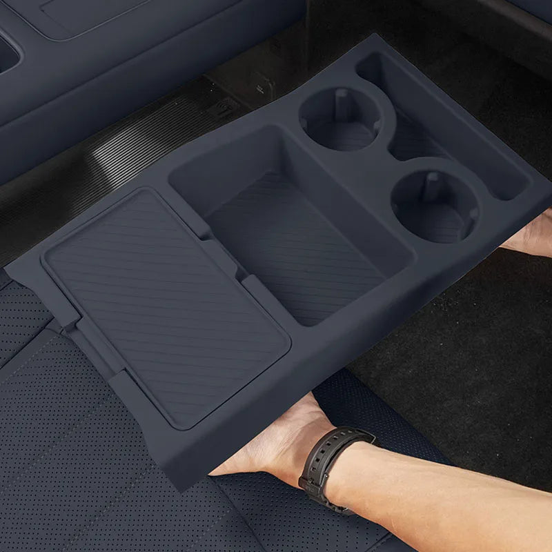 For BYD Ti7 Leopard Titanium 7 Accessories 2025 2026 Center Console Storage Box Double Layer Silicone Water Cup Storage Box