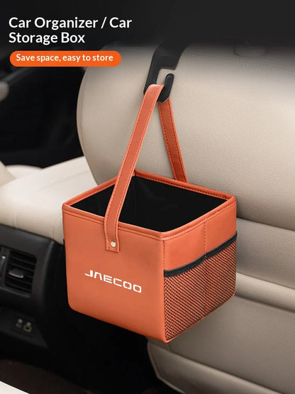 Leather Car Trash Bin Folding Storage Bag for Chery Jaecoo J5-J8