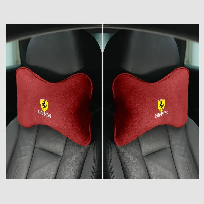 Ferrari Suede Neck Pillow - 2pc-Red