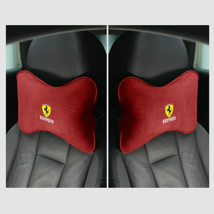 Ferrari Suede Neck Pillow - 2pc-Red