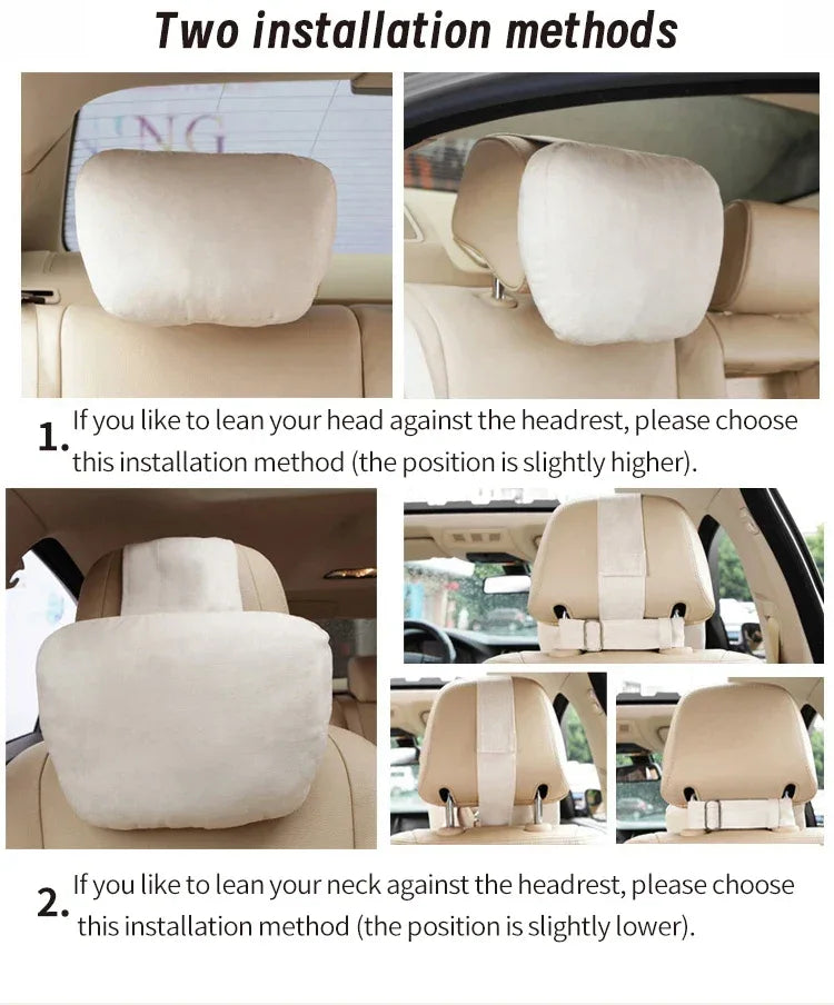 Maybach S-Class Breathable Soft Neck Headrest & Lumbar Support Pillow - Headrest Black