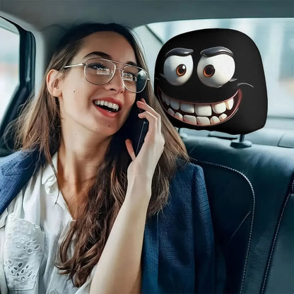 Smiley Face Car Pillowcases | 2pcs Soft & Washable - 