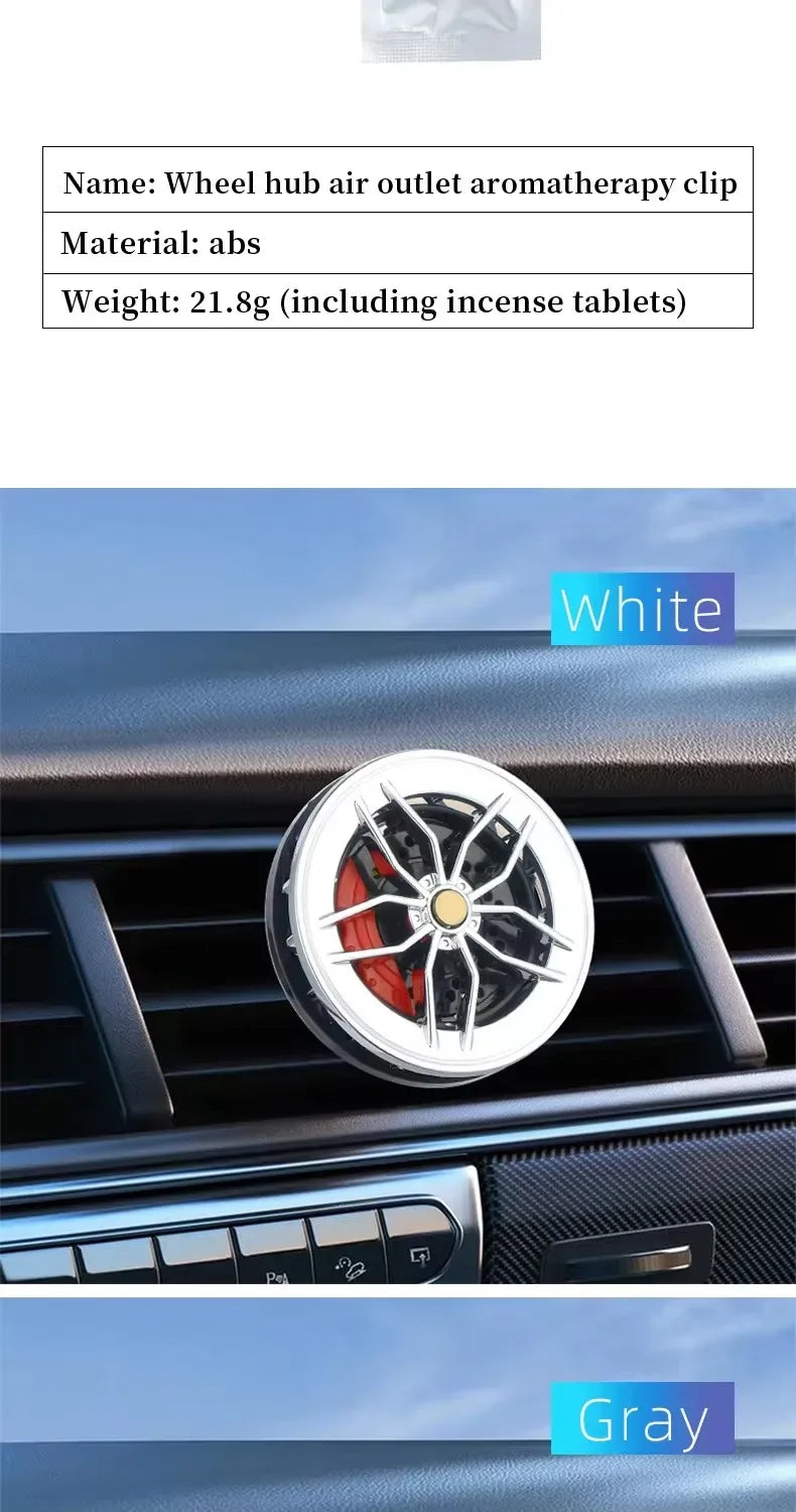 Rotatable Wheel Hub Car Air Freshener Vent Clip - Red