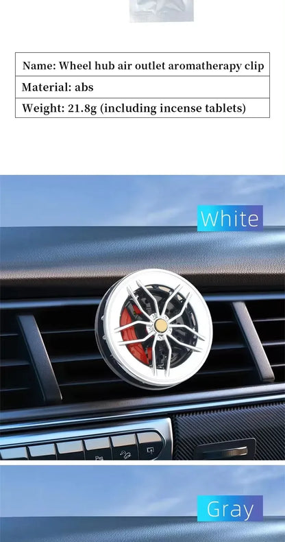 Rotatable Wheel Hub Car Air Freshener Vent Clip - Red