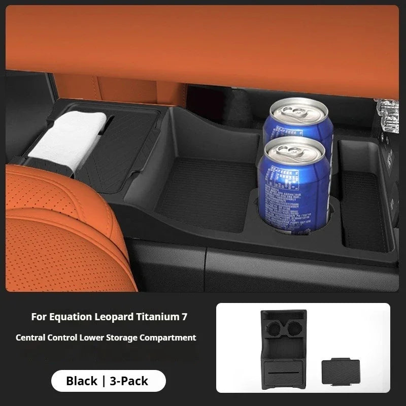 BYD Ti7 Lower Centre Console Silicone Storage Box - Black / Just For Left Drive