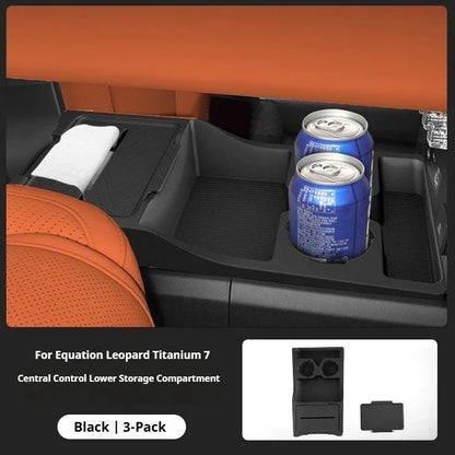 BYD Ti7 Lower Centre Console Silicone Storage Box - Black / Just For Left Drive
