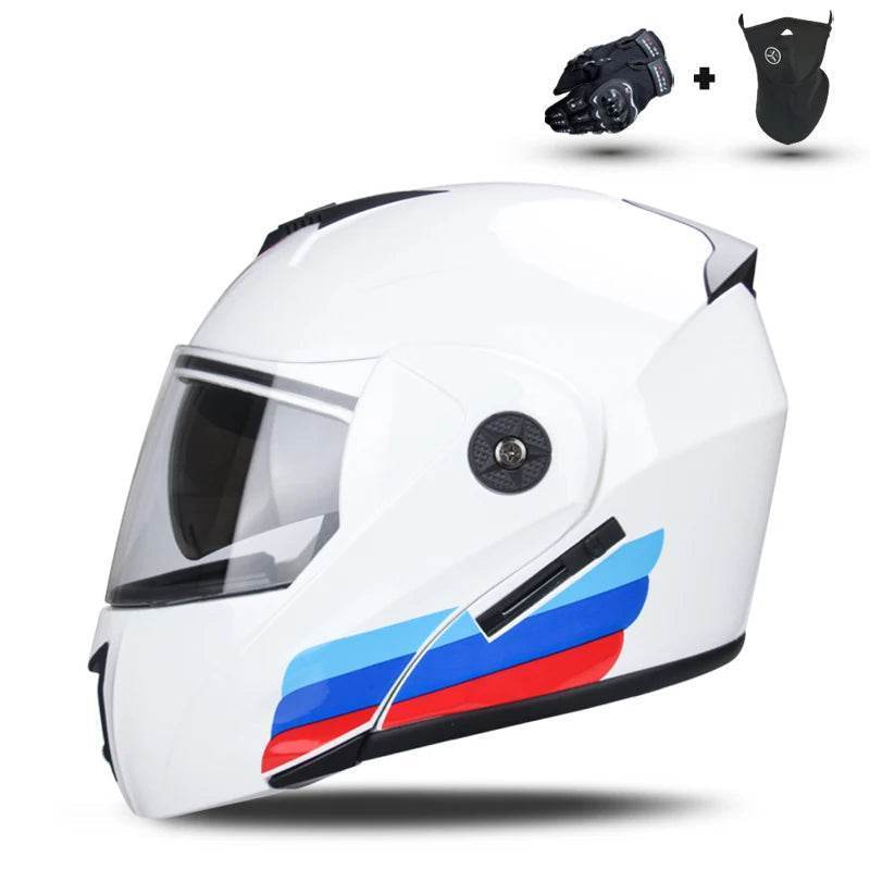 Modular Double Lens Flip-Up Motorcycle Helmet with Visor - 13 / S