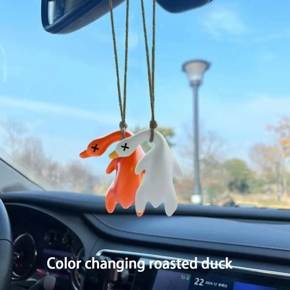 Color-Changing Duck Car Ornament – Cute Swinging Duck Pendant