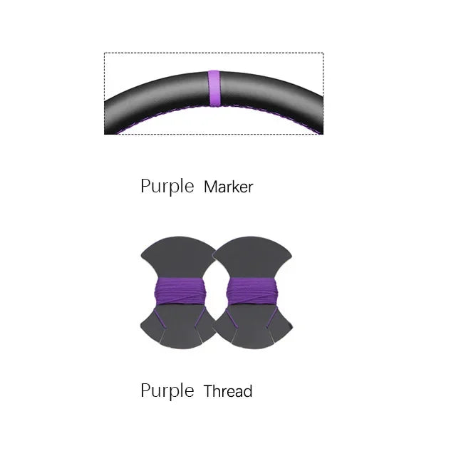 Dodge and RAM Hand-Stitched Steering Wheel Cover - Purple Marker