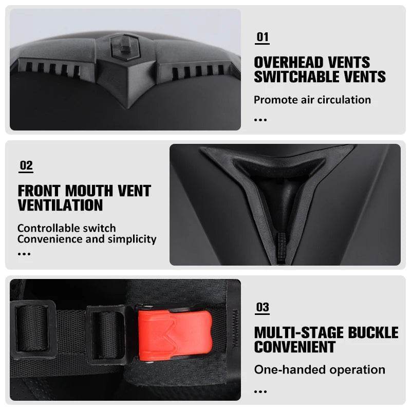 Modular Double Lens Flip-Up Motorcycle Helmet with Visor - 13 / S