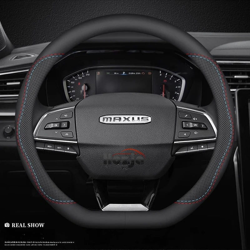 LDV Maxus Perforated Leather Steering Wheel Cover - D Shape / Two-Tone Line