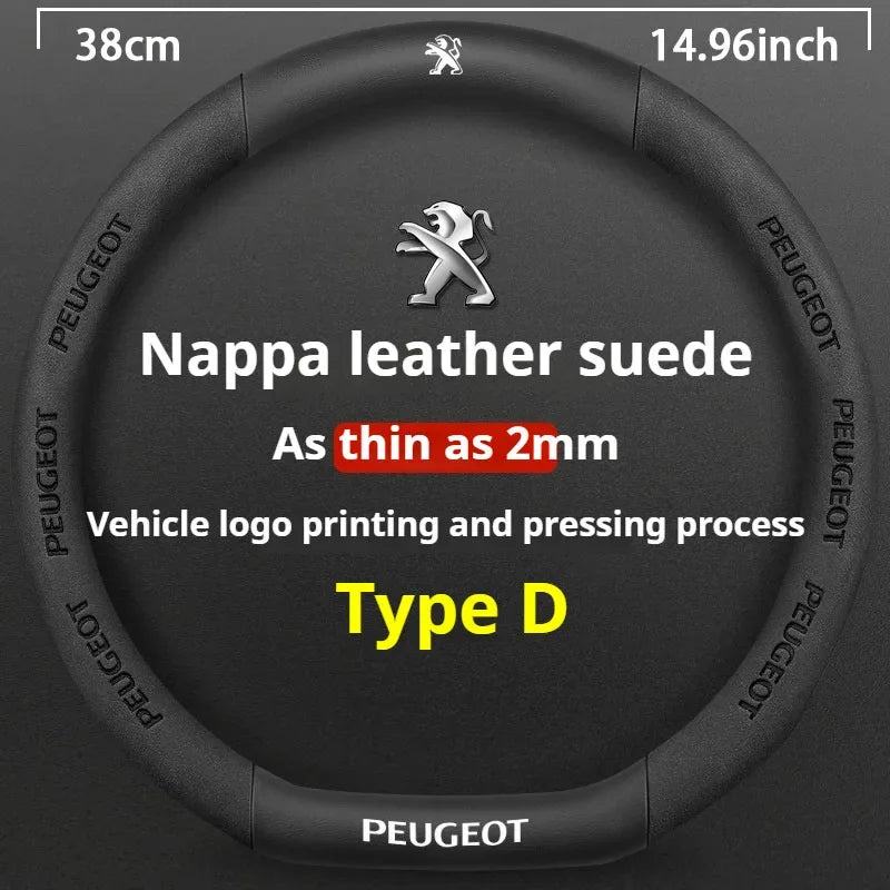 Peugeot Leather Steering Wheel Cover - D Type Black D