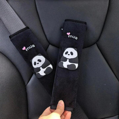 2pcs Panda Car Seat Belt Shoulder Covers Anti-Strangulation Safety