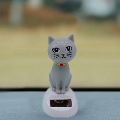 Solar Cat Car Ornament – Shaking Head Dashboard Decoration