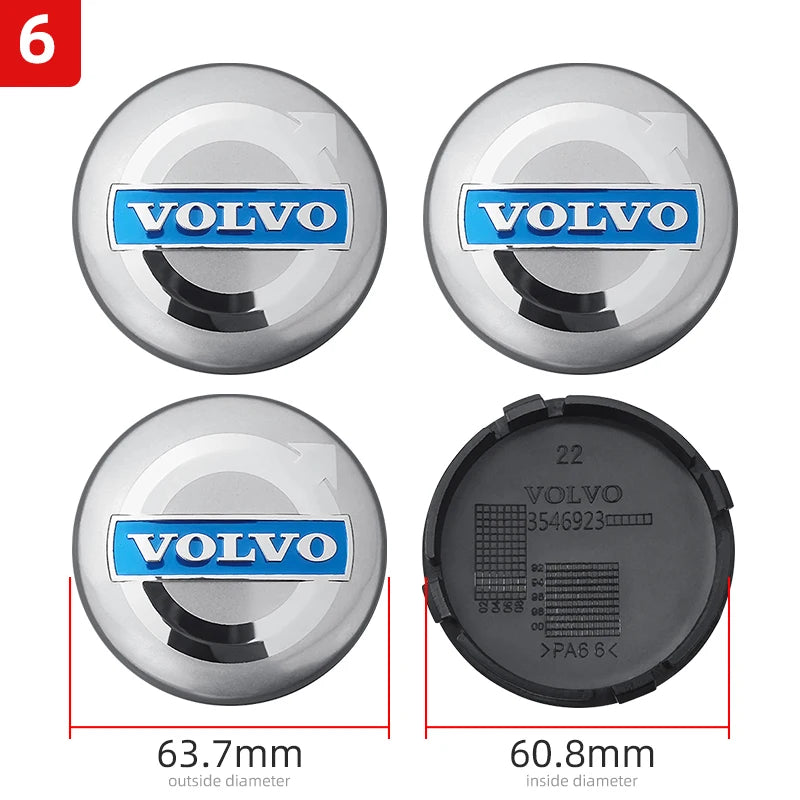 4pcs 64mm Volvo Wheel Center Caps