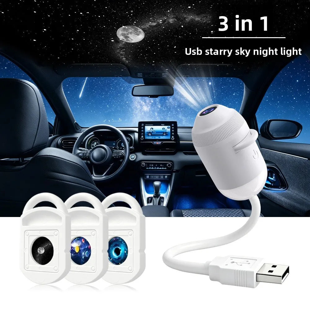 USB Starry Sky Car Projector Light with Adjustable Angle