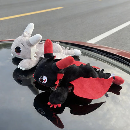 Flying Dragon Plush Car Ornament with Adhesive Mount, Dashboard & Window Decor