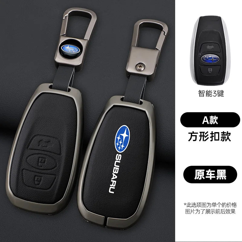 Zinc Alloy Leather Car Key Case Cover Subaru BRZ STI XV Forester