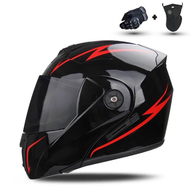 Modular Double Lens Flip-Up Motorcycle Helmet with Visor - 13 / S