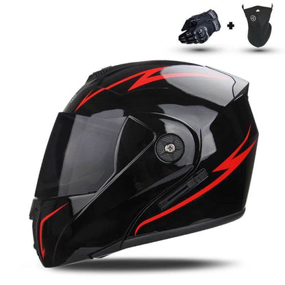 Modular Double Lens Flip-Up Motorcycle Helmet with Visor - 13 / S