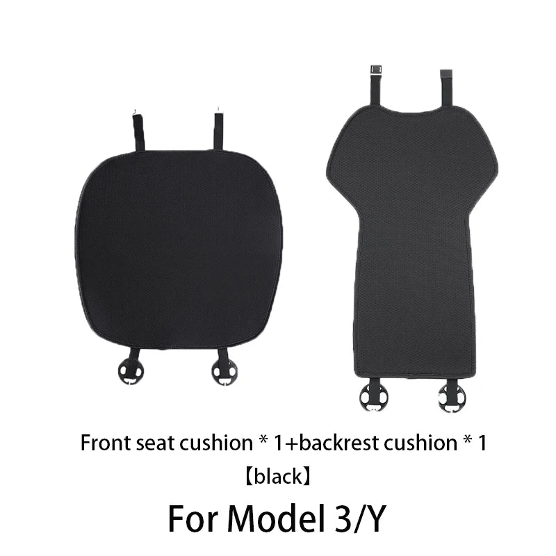 Tesla Ice Silk Seat Cushion | Model 3 & Y (2019–2025) Breathable Cover - T-M3Y-F01-white