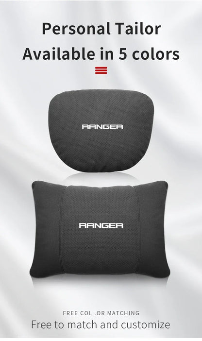 Ford Ranger Soft Neck Headrest & Lumbar Support Cushion Pillow - Headrest Red