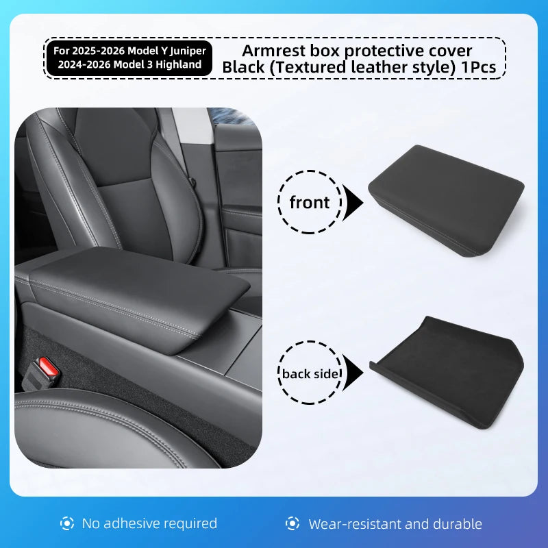 Armrest Box Cover for Tesla Model Y Juniper & Model 3 Highland – Soft Anti-Scratch Case