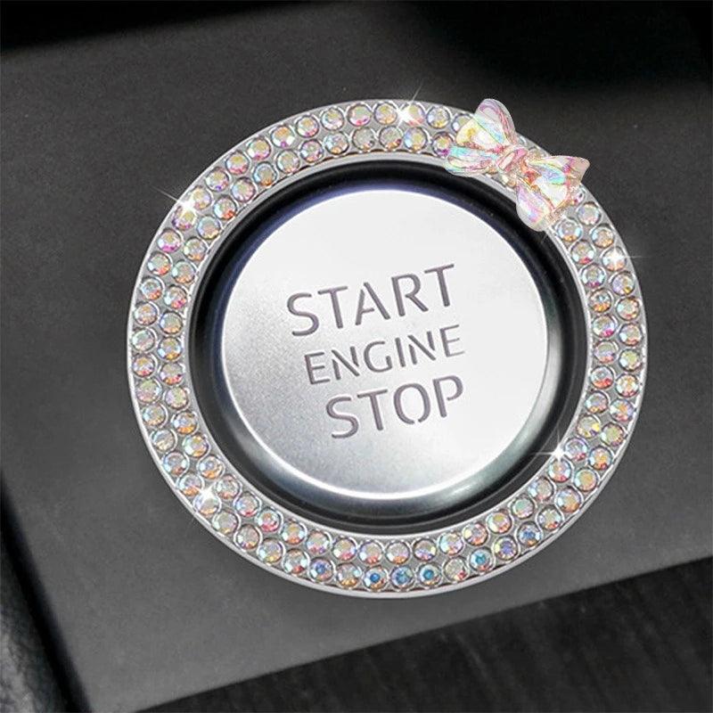 Diamond Rhinestone Car Start Button Ring Cover SUV Interior Decor