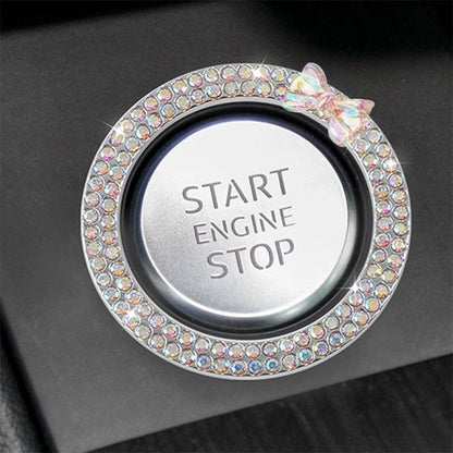 Diamond Rhinestone Car Start Button Ring Cover SUV Interior Decor