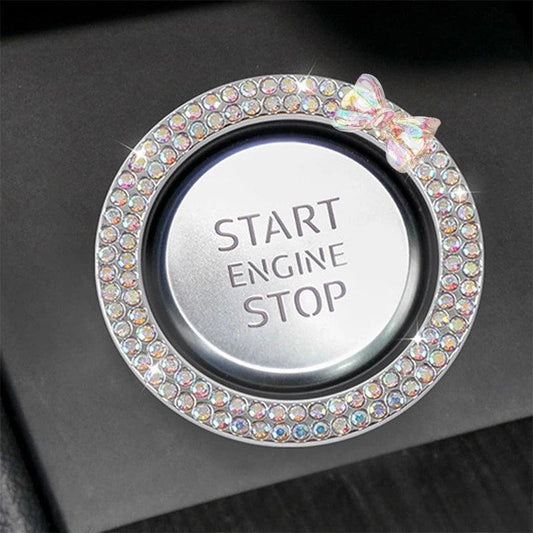 Diamond Rhinestone Car Start Button Ring Cover SUV Interior Decor