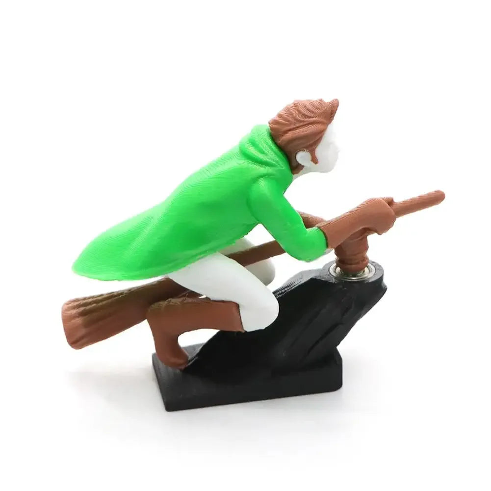 Witch Wizard Car Dashboard Ornament – Broomstick Drift Decor