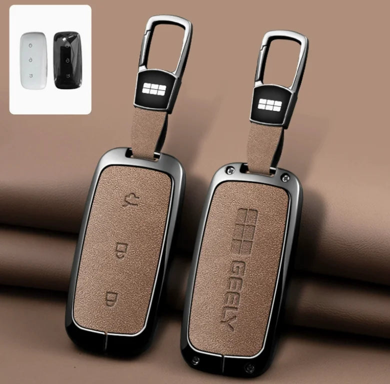Zinc Alloy Leather Key Case Cover For Geely Galaxy EX5 E5 L6 L7