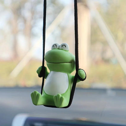 Swinging Frog Car Pendant - Gypsum Fragrance Rearview Mirror Ornament