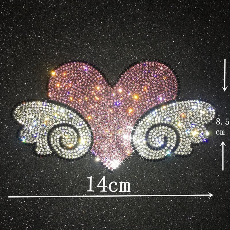 Diamond Bling Love Wings Car Decal Sticker - Scratch Cover Auto Body