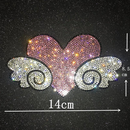 Diamond Bling Love Wings Car Decal Sticker - Scratch Cover Auto Body