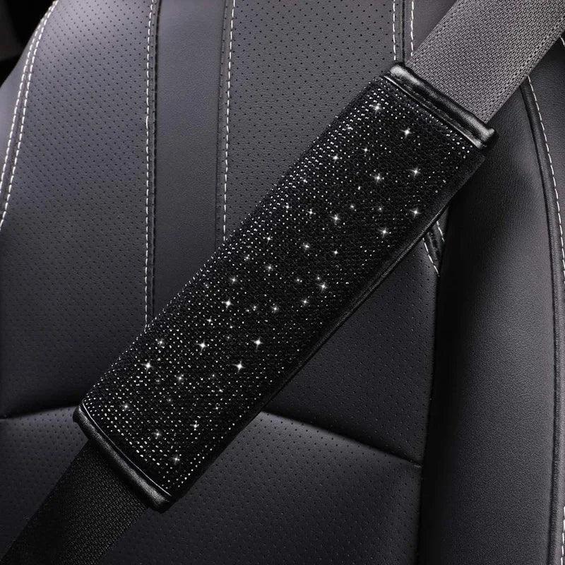 Crystal Rhinestone Seat Belt Covers 2-Pack Diamond Shoulder Pads