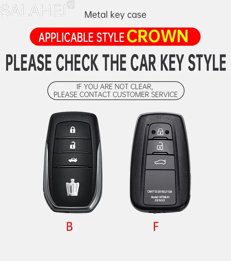 Toyota Key Cover - Zinc Alloy Case - B-red keyring