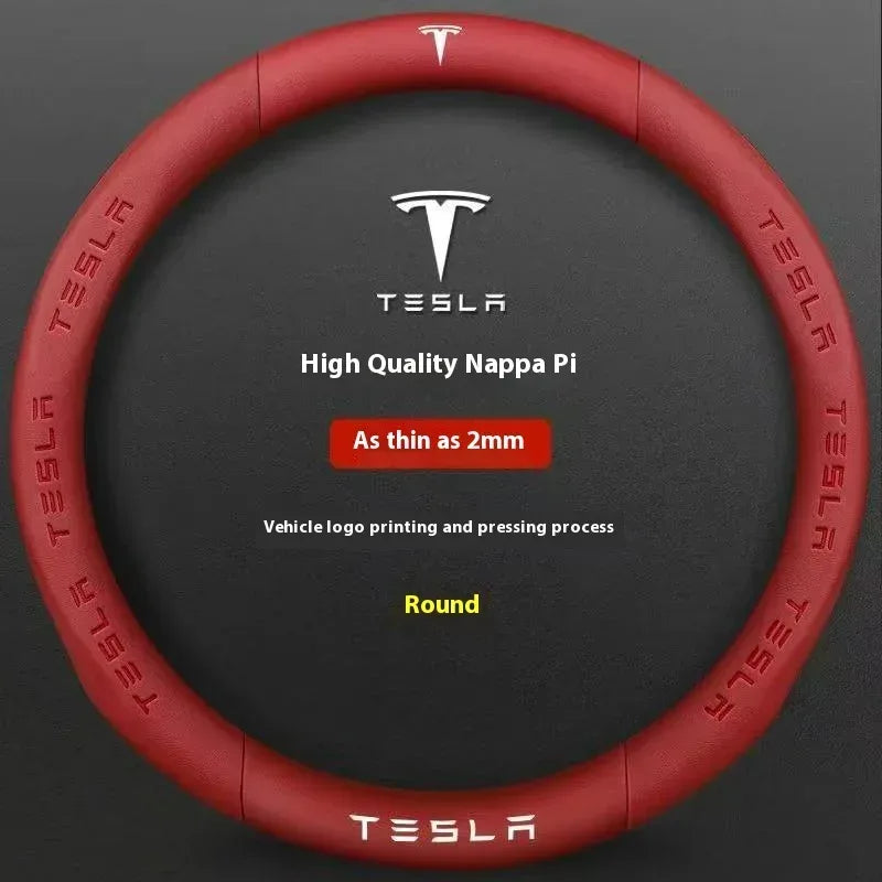 Tesla Carbon Fiber Leather Steering Wheel Cover